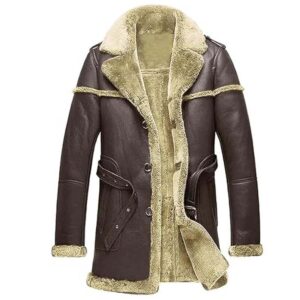 Alternative view of Men's Sheepskin B3 Aviator Coat with Fur Collar