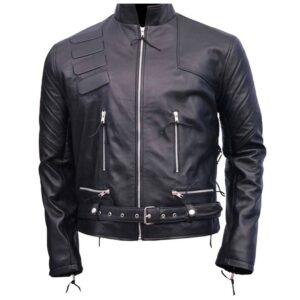 Men's Cafe Racer Vintage Black Leather Jacket