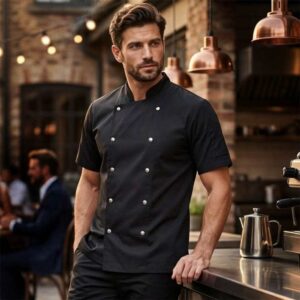 Alternative view of Men's Chef Jacket Short Sleeve Double Breasted Kitchen Coat