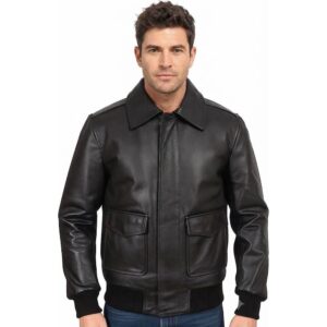 Men's A2 Navy Flight Pilot Aviator Bomber Jacket