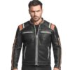 Men's Vintage Leather Retro 3 Cafe Racer Biker Jacket