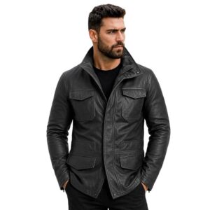 Alternative view of Men’s Military M65 Field Genuine Leather Jacket