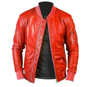 Alternative view of Men's Stylish Black Leather Bomber Jacket