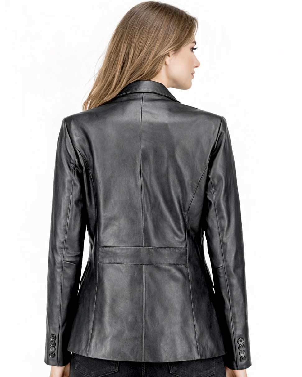 Women's Leather Blazer Jacket Formal & Casual Coat Women's Leather Blazer Jacket Formal & Casual Coat - Image 37