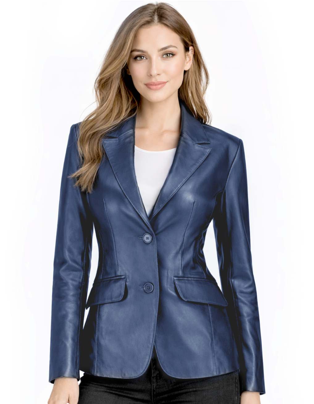 Women's Leather Blazer Jacket Formal & Casual Coat Women's Leather Blazer Jacket Formal & Casual Coat - Image 43