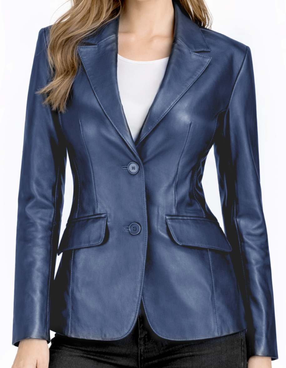 Women's Leather Blazer Jacket Formal & Casual Coat Women's Leather Blazer Jacket Formal & Casual Coat - Image 45