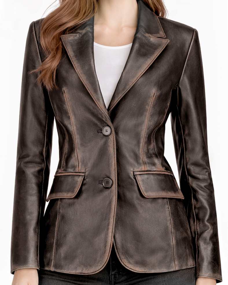 Women's Leather Blazer Jacket Formal & Casual Coat Women's Leather Blazer Jacket Formal & Casual Coat - Image 41