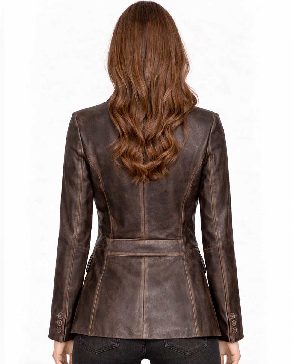 Women's Leather Blazer Jacket Formal & Casual Coat Women's Leather Blazer Jacket Formal & Casual Coat - Image 42