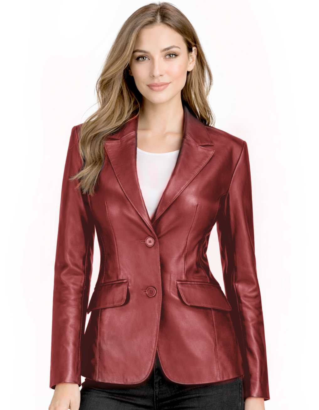 Women's Leather Blazer Jacket Formal & Casual Coat Women's Leather Blazer Jacket Formal & Casual Coat - Image 5