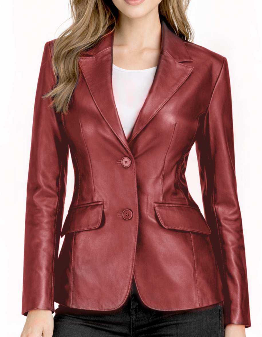 Women's Leather Blazer Jacket Formal & Casual Coat Women's Leather Blazer Jacket Formal & Casual Coat - Image 13