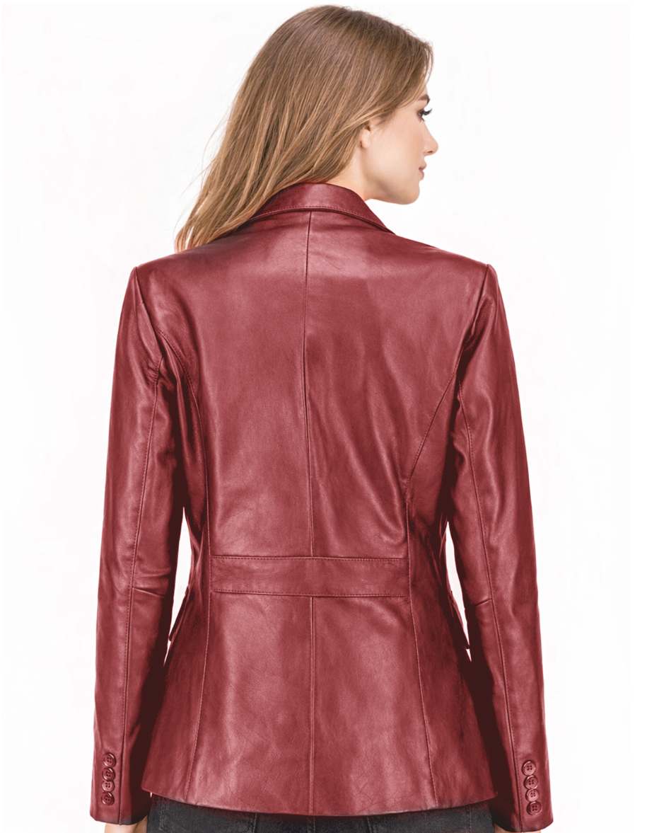 Women's Leather Blazer Jacket Formal & Casual Coat Women's Leather Blazer Jacket Formal & Casual Coat - Image 14