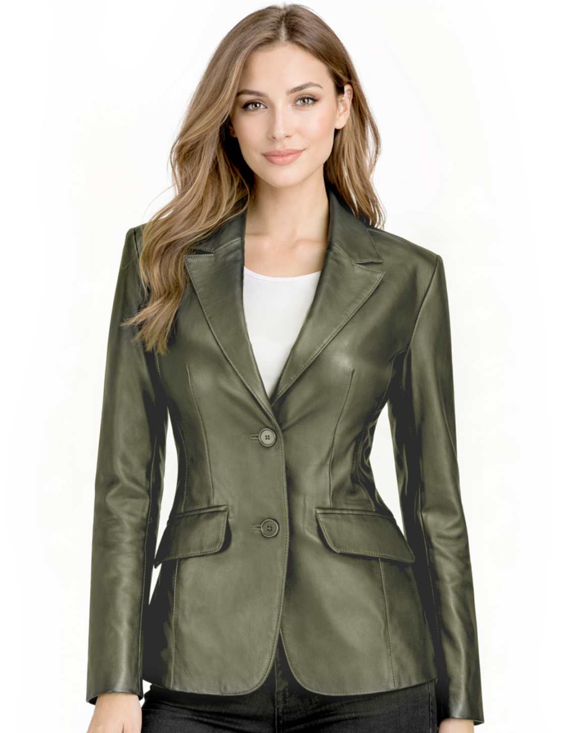 Women's Leather Blazer Jacket Formal & Casual Coat Women's Leather Blazer Jacket Formal & Casual Coat - Image 15