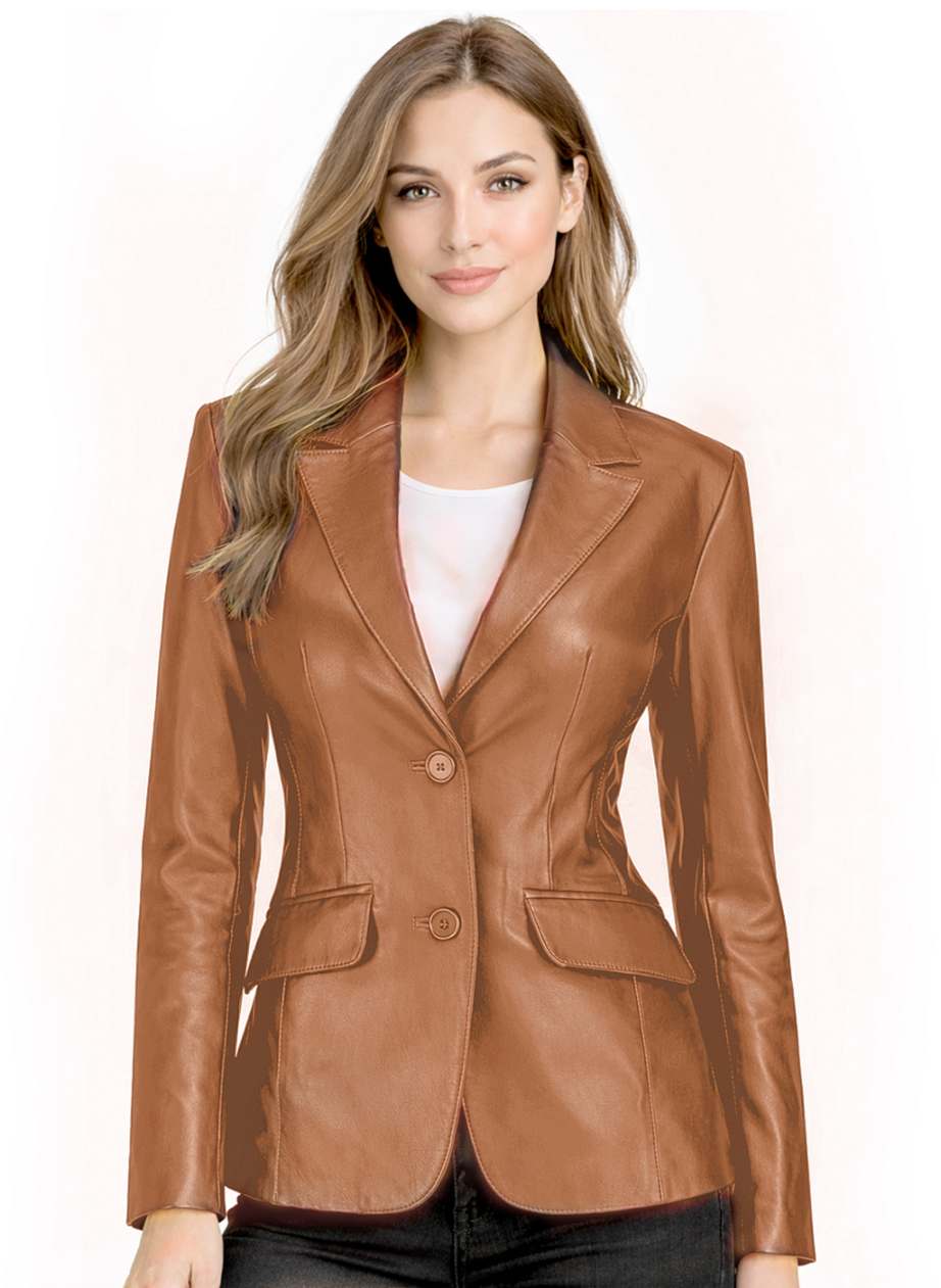 Women's Leather Blazer Jacket Formal & Casual Coat Women's Leather Blazer Jacket Formal & Casual Coat - Image 21