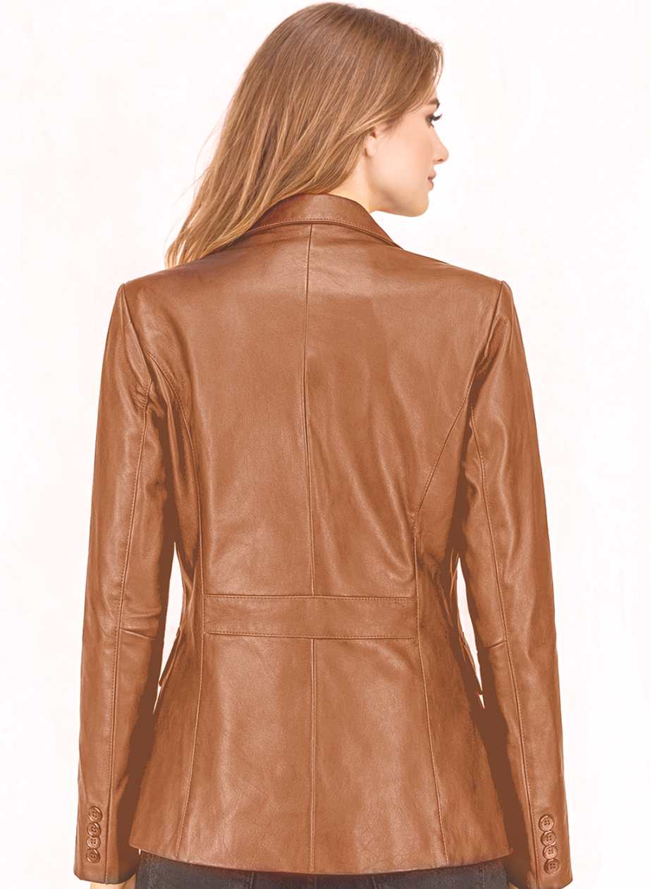 Women's Leather Blazer Jacket Formal & Casual Coat Women's Leather Blazer Jacket Formal & Casual Coat - Image 24