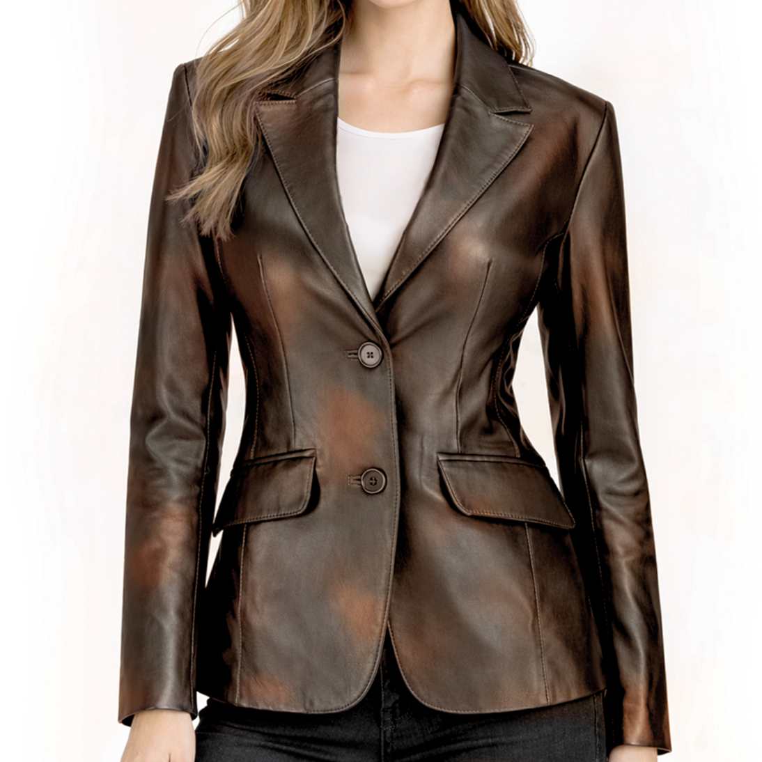 Women's Leather Blazer Jacket Formal & Casual Coat Women's Leather Blazer Jacket Formal & Casual Coat - Image 27