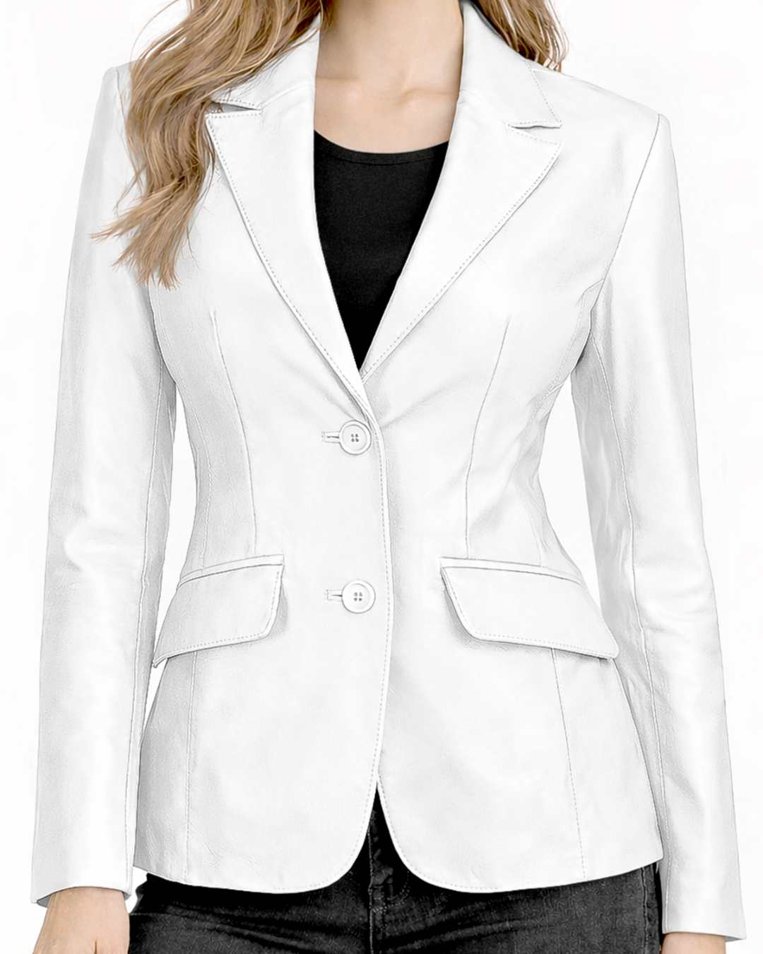 Women's Leather Blazer Jacket Formal & Casual Coat Women's Leather Blazer Jacket Formal & Casual Coat - Image 31