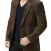 Men's Brown Suede Leather Blazer - Casual Smart Coat