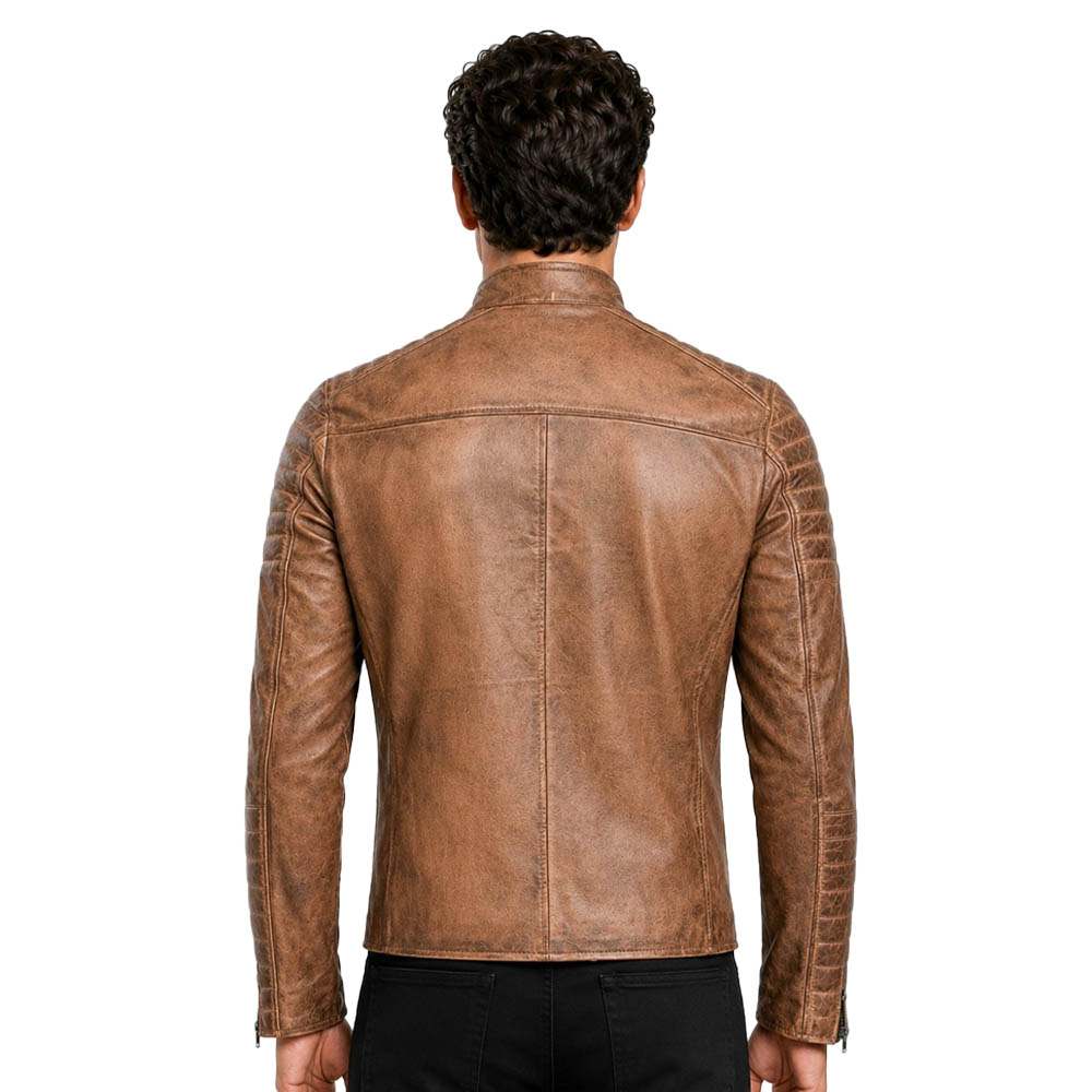 Men's Club Retro Biker Vintage Leather Jacket Men's Club Retro Biker Vintage Leather Jacket - Image 23