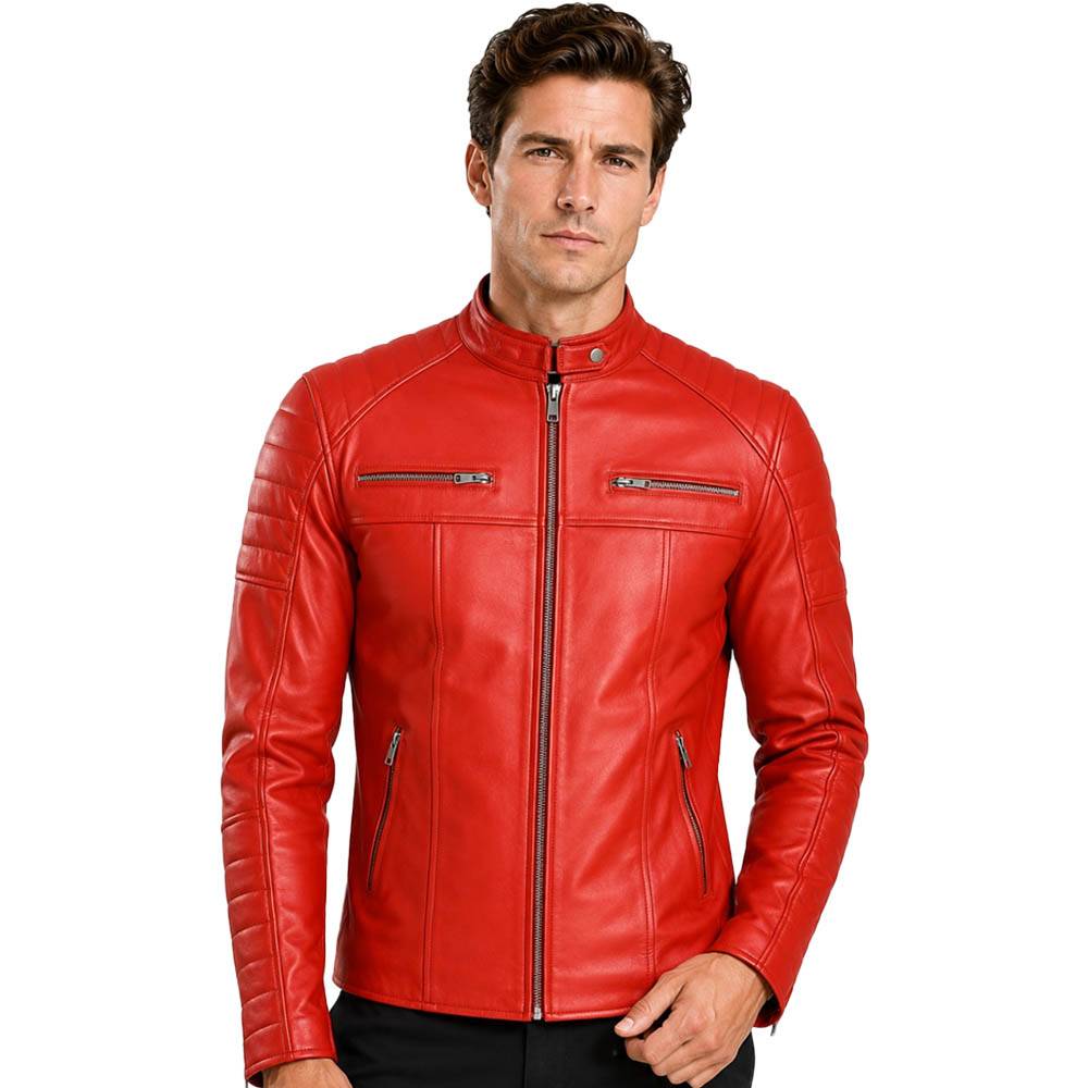 Men's Club Retro Biker Vintage Leather Jacket Men's Club Retro Biker Vintage Leather Jacket - Image 3