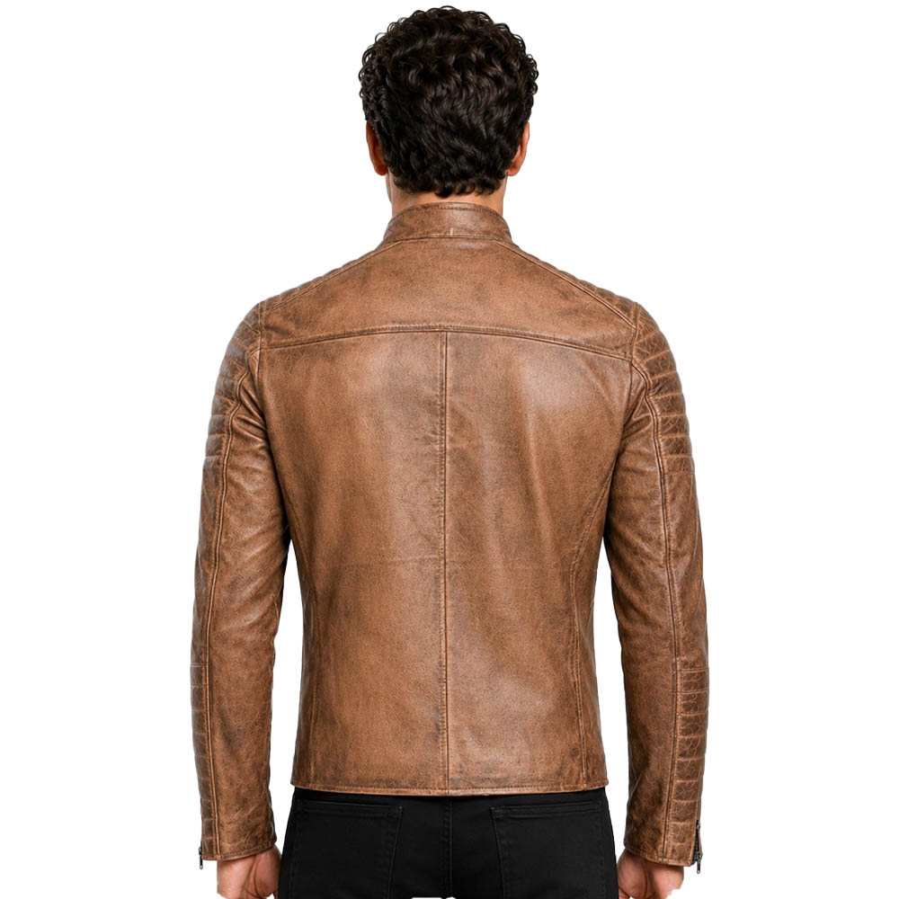 Men's Club Retro Biker Vintage Leather Jacket Men's Club Retro Biker Vintage Leather Jacket - Image 20