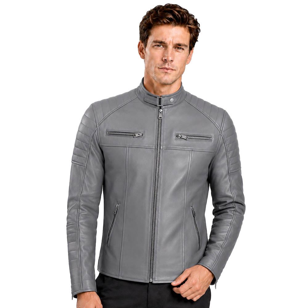 Men's Club Retro Biker Vintage Leather Jacket Men's Club Retro Biker Vintage Leather Jacket - Image 5