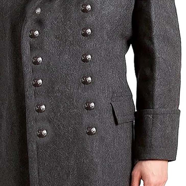 Men's Grey Wool Military Greatcoat – Long Vintage Overcoat Men's Grey Wool Military Greatcoat – Long Vintage Overcoat - Image 3
