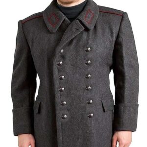 Men's Grey Wool Military Greatcoat – Long Vintage Overcoat img 23176 opt