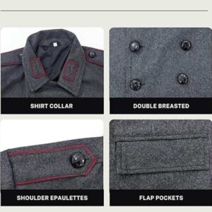 Men's Grey Wool Military Greatcoat – Long Vintage Overcoat img 23178 opt