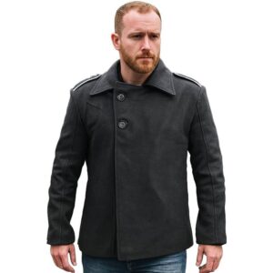 Men's Vintage Military Style Wool Coat Classic Jacket