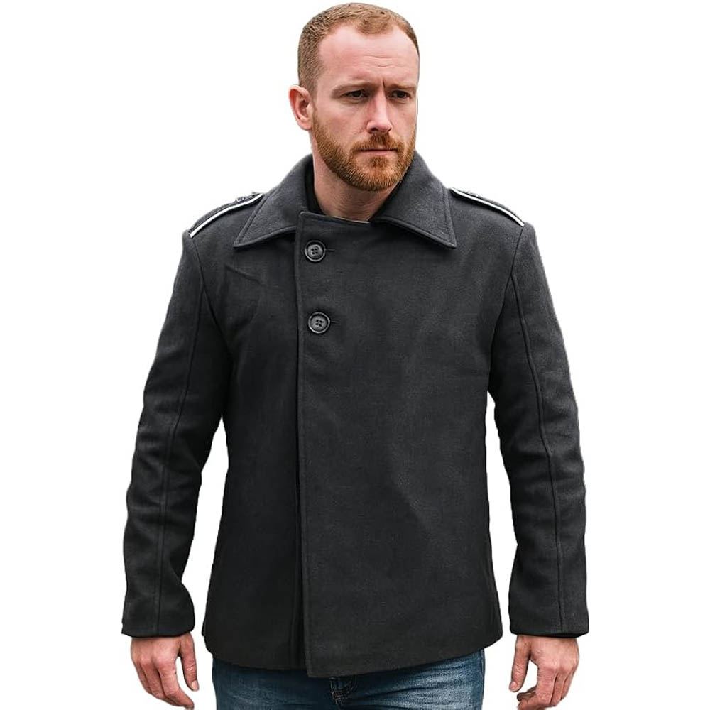Men's Vintage Military Style Wool Coat Classic Jacket img-23222-opt-1
