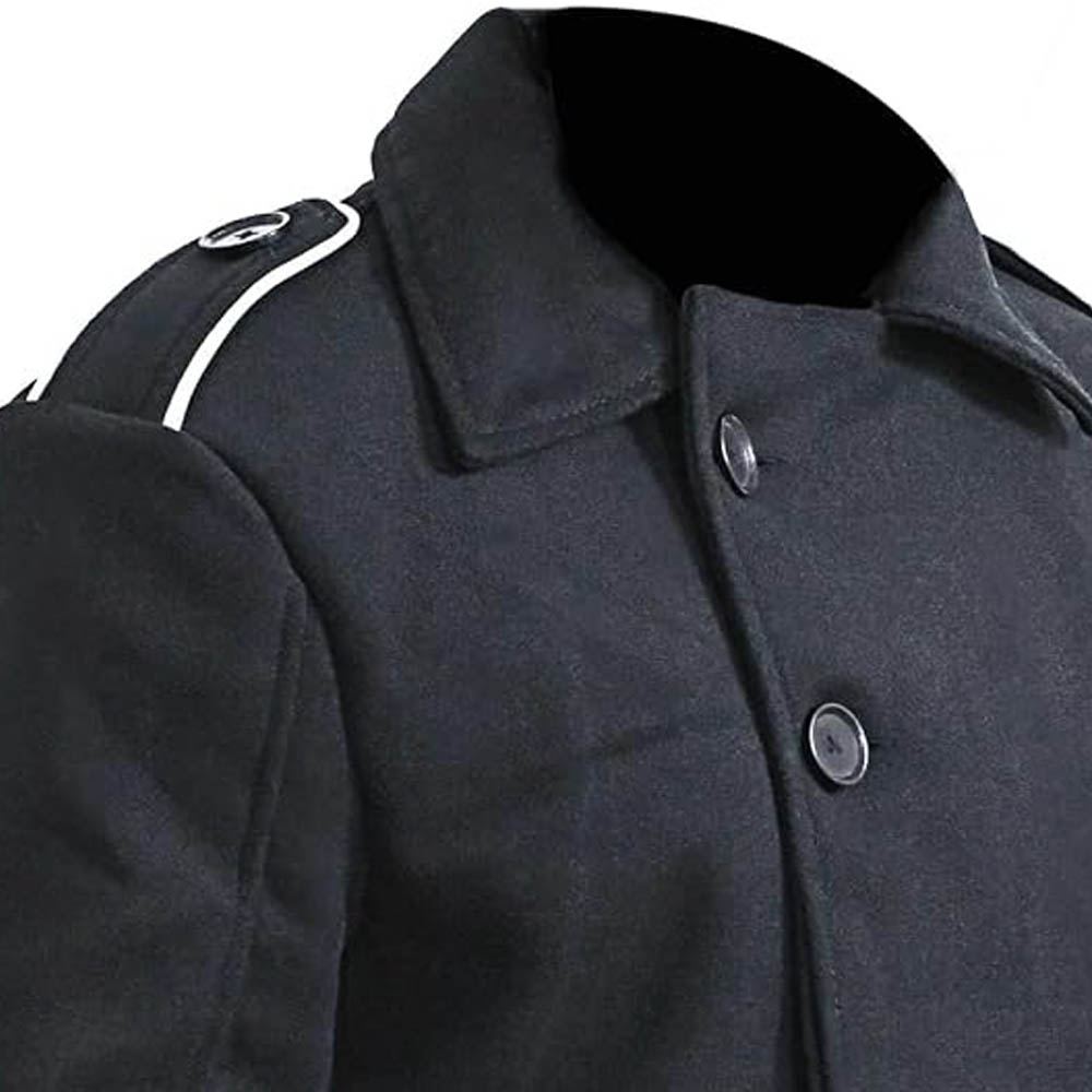 Men's Vintage Military Style Wool Coat Classic Jacket Men's Vintage Military Style Wool Coat Classic Jacket - Image 7