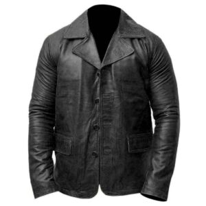 Alternative view of Men's Western Genuine Brown Leather Coat
