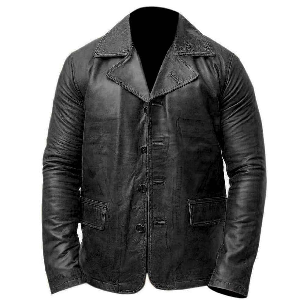 Men's Western Genuine Brown Leather Coat Men's Western Genuine Brown Leather Coat - Image 2