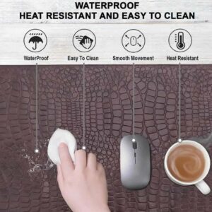 Desk Mat Set of 4, 35x59cm Waterproof Faux Leather Desk Pad Non-Slip Office Protector img 23383 opt