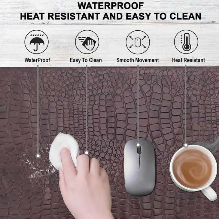 Desk Mat Set of 4, 35x59cm Waterproof Faux Leather Desk Pad Non-Slip Office Protector Desk Mat Set of 4, 35x59cm Waterproof Faux Leather Desk Pad Non-Slip Office Protector - Image 18
