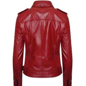 Alternative view of Women's Cafe Racer Red Leather Jacket