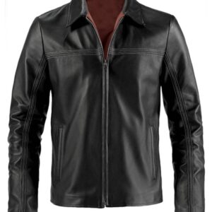 Men's Black Leather New Design Jacket