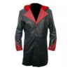 Men's Real Leather Halloween Costume Hooded Coat