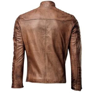Alternative view of Men's Vintage Tan Brown Leather Jacket