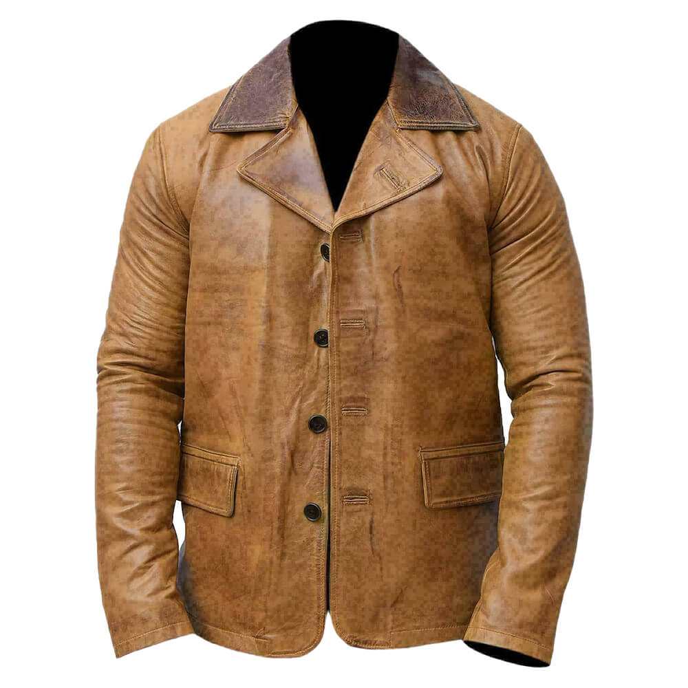 Men's Western Genuine Brown Leather Coat Men's Western Genuine Brown Leather Coat