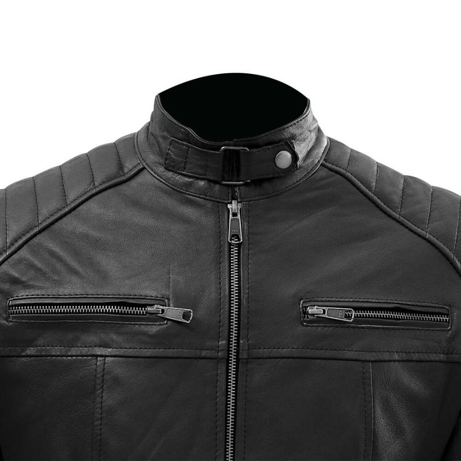 Men's Vintage Black Leather Jacket Men's Vintage Black Leather Jacket - Image 5