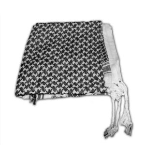 Alternative view of White Black Shemagh Keffiyeh Scarf – Cotton