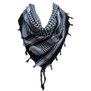 Black Grey Shemagh Keffiyeh Scarf