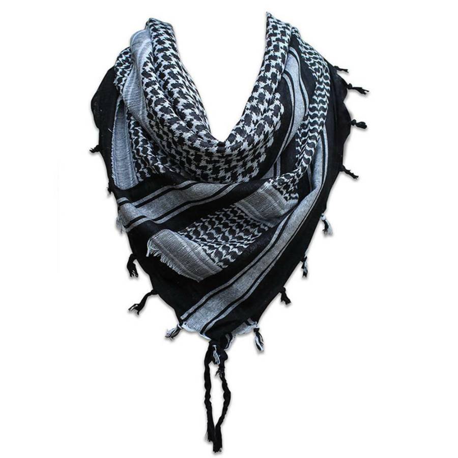 Black Grey Shemagh Keffiyeh Scarf Black Grey Shemagh Keffiyeh Scarf