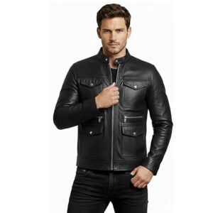 Alternative view of Men's Black Leather Jacket