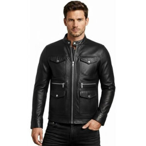 Men's Black Leather Jacket