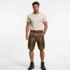 mens brown leather short