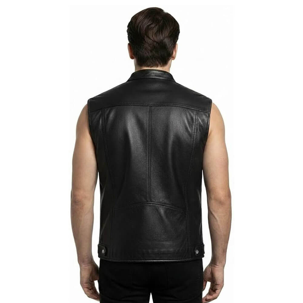 Men's Leather Vest Men's Leather Vest - Image 4