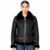 B3 Black Faux Fur Bomber Jacket
