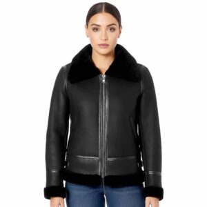 B3 Black Faux Fur Bomber Jacket